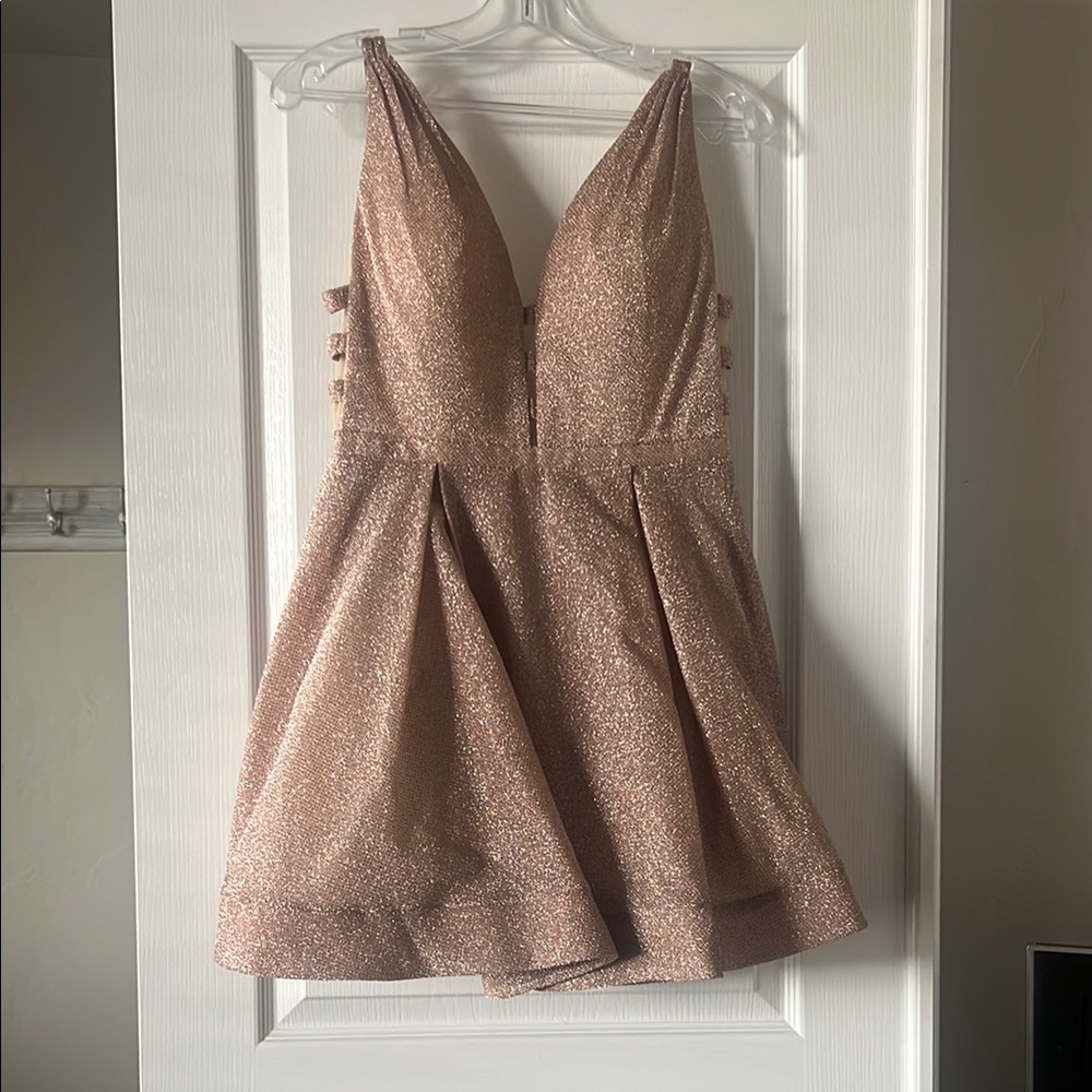 Sparkling Rose Gold Mini Dress